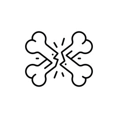 Cracked bones icon symbolizing breakage and injury
