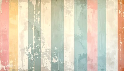 Retro striped wallpaper in old pastel tones and vintage texture