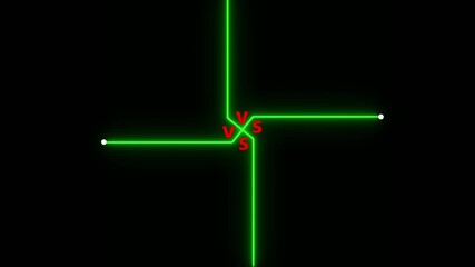 Green Neon Versus Symbol With Red Text Against Black Background competition challenge - Powered by Adobe