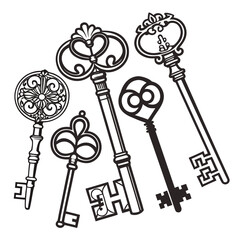 Ornate antique key collection antique keys vintage keys