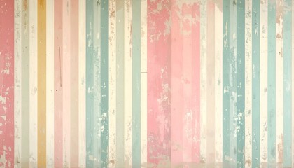 Retro striped wallpaper in old pastel tones and vintage texture