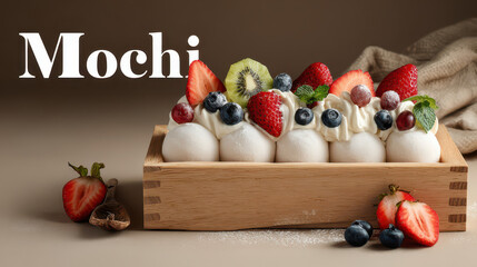 Delicious mochi dessert with fresh berries aesthetic presentation indoor setting culinary delight