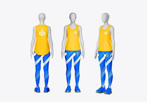 Women's Tank Top and Leggings Mockup