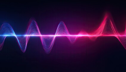 Abstract sound wave graphic with vibrant neon colors
