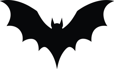 Bat flying silhouette on transparent background