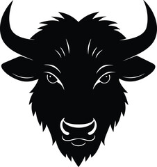 Yak head silhouette on transparent background
