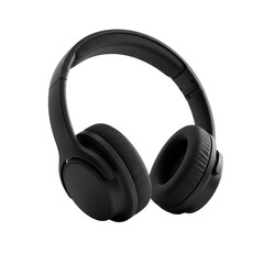 Black Over-Ear Headphones: Professional Audio Equipment isolated on transparent background