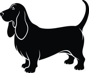 beagle dog silhouette on transparent backg