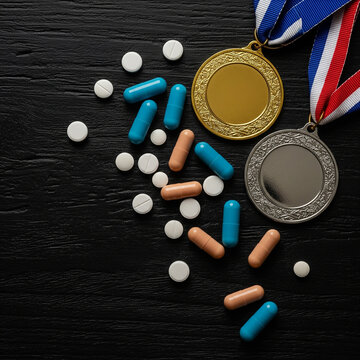 M&eacute;dailles sportives et dopage dans le sport.