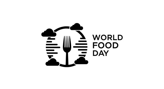 Global Food Day Symbol with Fork and Earth - Powered by Adobe