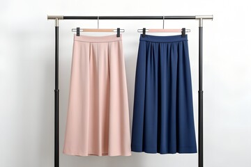 Elegant Pink and Navy Midi Skirt Collection