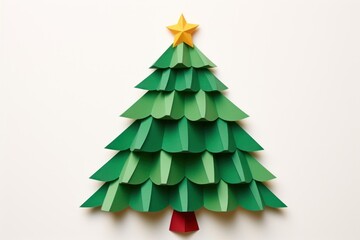 Obraz premium Christmas tree christmas origami paper.