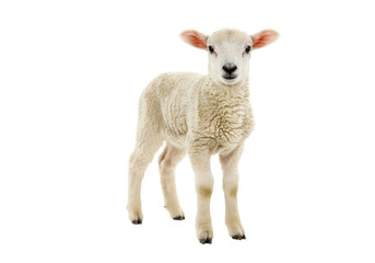 Cute Lamb Farm Animal Photography Young Sheep Fluffy Wool Spring Lamb White Sheep Animal Portrait on transparent background