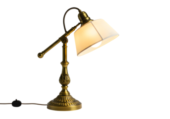 Antique Brass Desk Lamp Elegant Lighting for Home  Office on transparent background