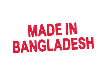 Vector illustration of the word Made in Bangladesh in red ink stamp
