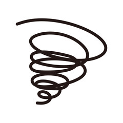 手描き風ぐるぐる線の モヤモヤや悩みを表すストレスマークのベクターイラスト　落書き風の渦巻き記号