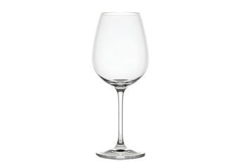 Elegant Wine Glass Crystal Clear Stemmed White Wine Glass Illustration for Menus Websites and Branding on transparent background