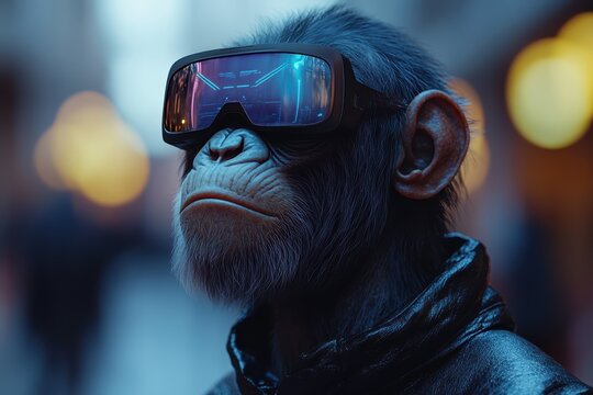 Exploring the evolution of humanity from ape to artificial intelligence in a futuristic setting