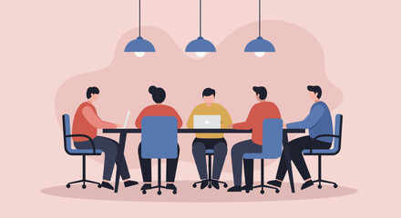Diverse team collaborating in a modern office meeting, discussing ideas and working on projects. Ideal for business, teamwork, and startup concepts.