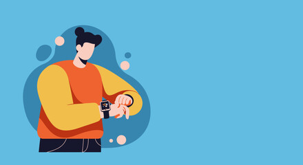 A person checks their smartwatch, managing time and notifications in a modern digital lifestyle. Ideal for technology, productivity, and communication concepts.