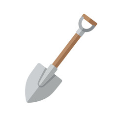 Flat design illustration of a gardening shovel.