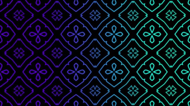 Abstract Geometric Pattern with a Gradient of Purple and Teal Hues, Seamless Background