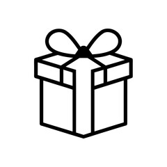 Illustration of a gift box with a ribbon on transparent background