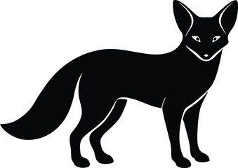 Fox silhouete on transparent background