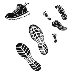 Boot shoe sole footprints tread