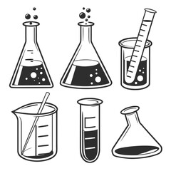 Chemistry lab glassware bubbling and mixing laboratory