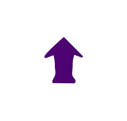 3d purple arrow up icon on white background