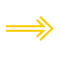 vector yellow arrow icon on white background