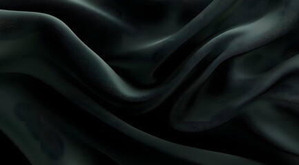 Obraz premium 3D render of a dark green silk fabric background, an elegant abstract wallpaper 