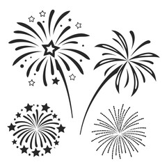 Firework burst star explosion celebration vector
