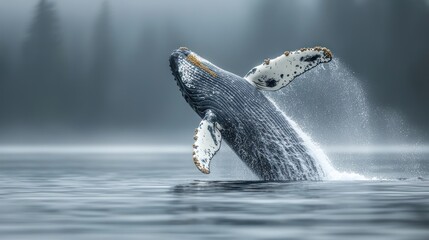 Humpback whale breaching