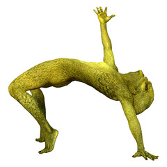 Obraz premium 3D Rendering Green Alien on White