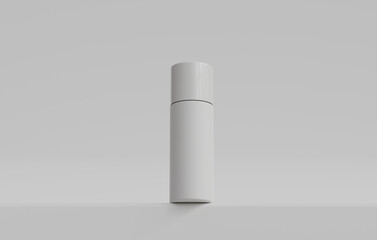 Minimal White Cosmetic Bottle with Cap | 3D Packaging Mockup
