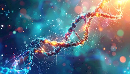 Abstract DNA helix in vibrant colors