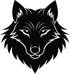 wolf head vector on transparent background