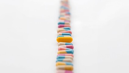 Colorful Capsules Arrayed. A Study in Repetition, Texture, and Linear Composition.