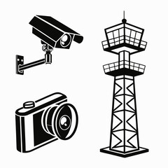 Security cameras and control tower surveillance cctv