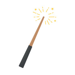 Naklejka premium Magic Wooden Wand. Concept of creating magic. Symbol of magic