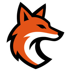 Obraz premium Stylized fox head logo in modern minimalist design
