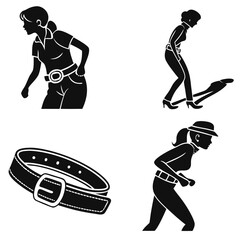 Women belt buckle fashion silhouettes woman