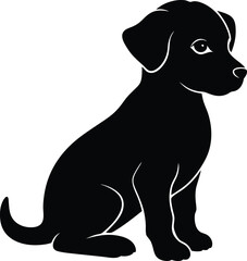 black dog on transparent background