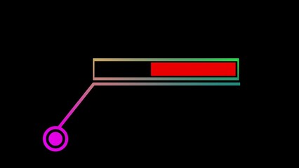 Rainbow Gradient Callout Box with Red Progress Bar on Black Background speech bubble text