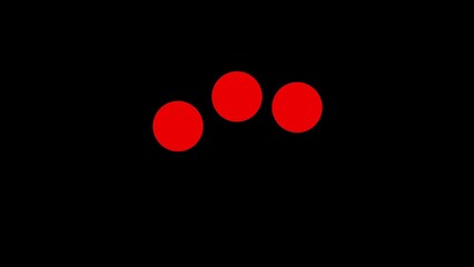 Three Red Circles on a Black Background dots spheres