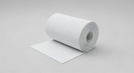 Fototapeta premium White paper roll on a bright background in the studio