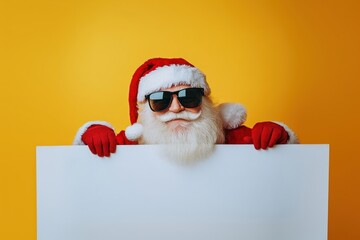 Naklejka premium Santa Claus wearing sunglasses christmas background festive.