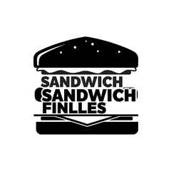 A stylized sandwich graphic with 